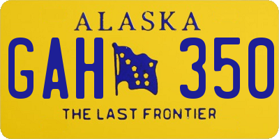 AK license plate GAH350