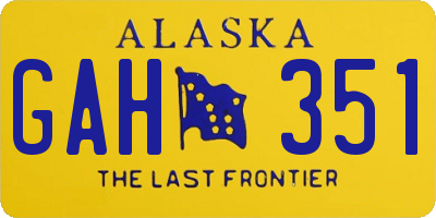 AK license plate GAH351