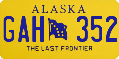 AK license plate GAH352