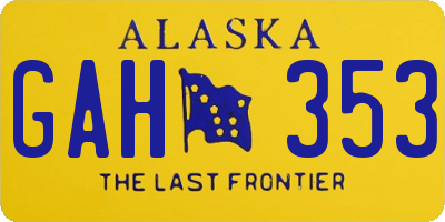 AK license plate GAH353