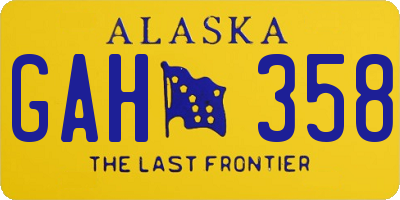 AK license plate GAH358