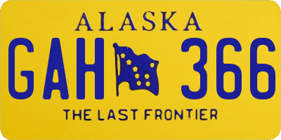 AK license plate GAH366