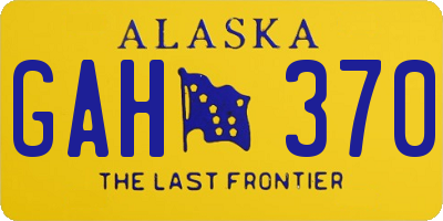 AK license plate GAH370