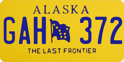 AK license plate GAH372