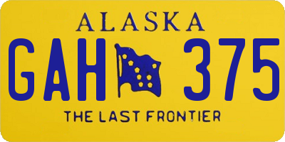 AK license plate GAH375