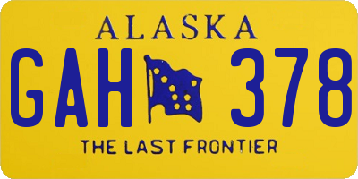 AK license plate GAH378