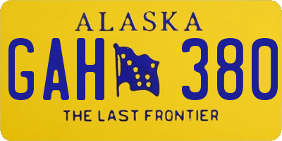 AK license plate GAH380