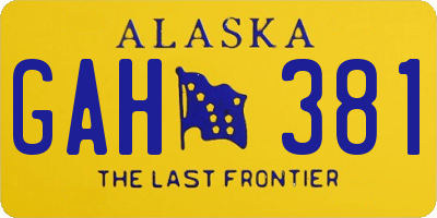 AK license plate GAH381