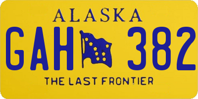 AK license plate GAH382