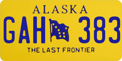 AK license plate GAH383