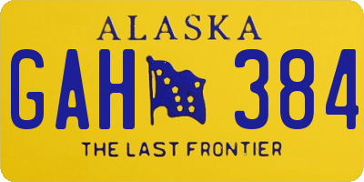 AK license plate GAH384