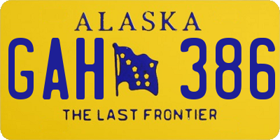 AK license plate GAH386