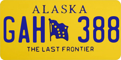 AK license plate GAH388