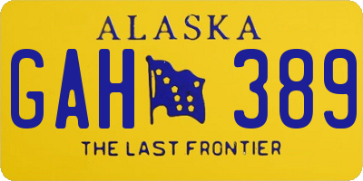 AK license plate GAH389