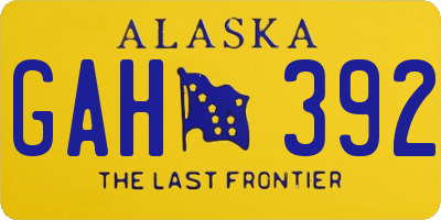 AK license plate GAH392