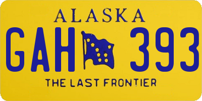 AK license plate GAH393