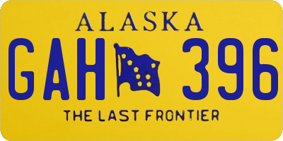 AK license plate GAH396