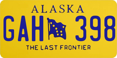 AK license plate GAH398