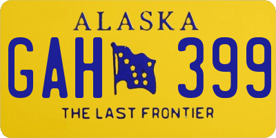 AK license plate GAH399