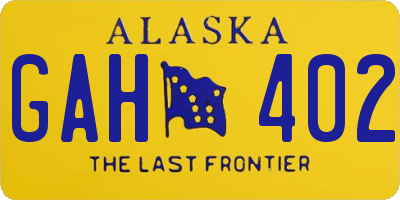 AK license plate GAH402