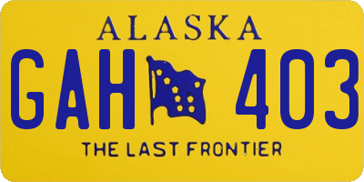 AK license plate GAH403