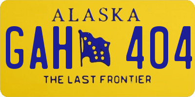 AK license plate GAH404