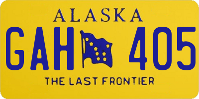 AK license plate GAH405