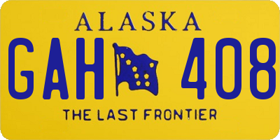 AK license plate GAH408