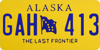 AK license plate GAH413