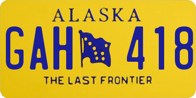 AK license plate GAH418