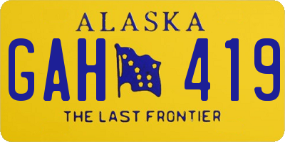 AK license plate GAH419