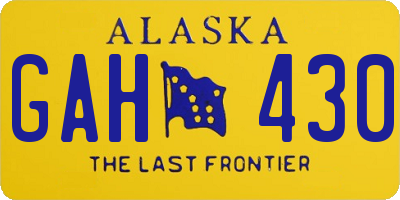 AK license plate GAH430