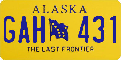 AK license plate GAH431