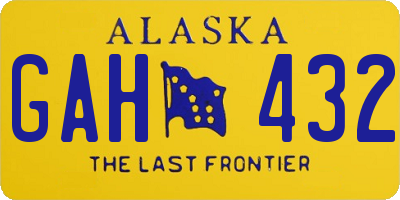 AK license plate GAH432