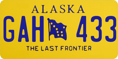 AK license plate GAH433