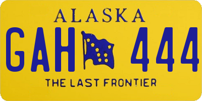 AK license plate GAH444