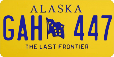 AK license plate GAH447