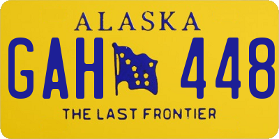 AK license plate GAH448