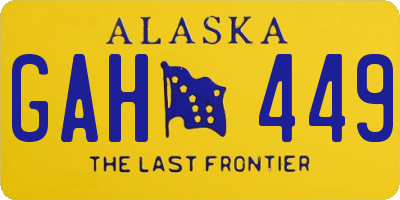 AK license plate GAH449