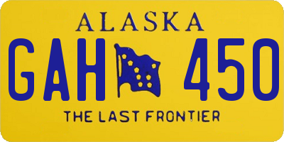 AK license plate GAH450