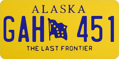 AK license plate GAH451