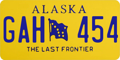 AK license plate GAH454