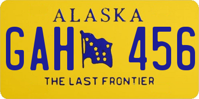 AK license plate GAH456