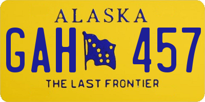 AK license plate GAH457