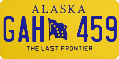 AK license plate GAH459