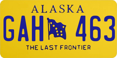 AK license plate GAH463