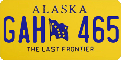 AK license plate GAH465