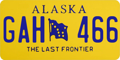 AK license plate GAH466