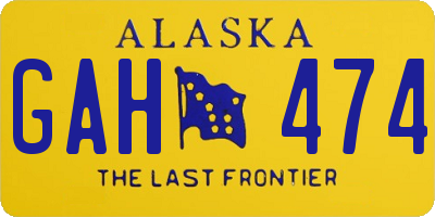 AK license plate GAH474