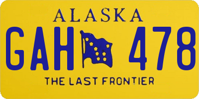 AK license plate GAH478